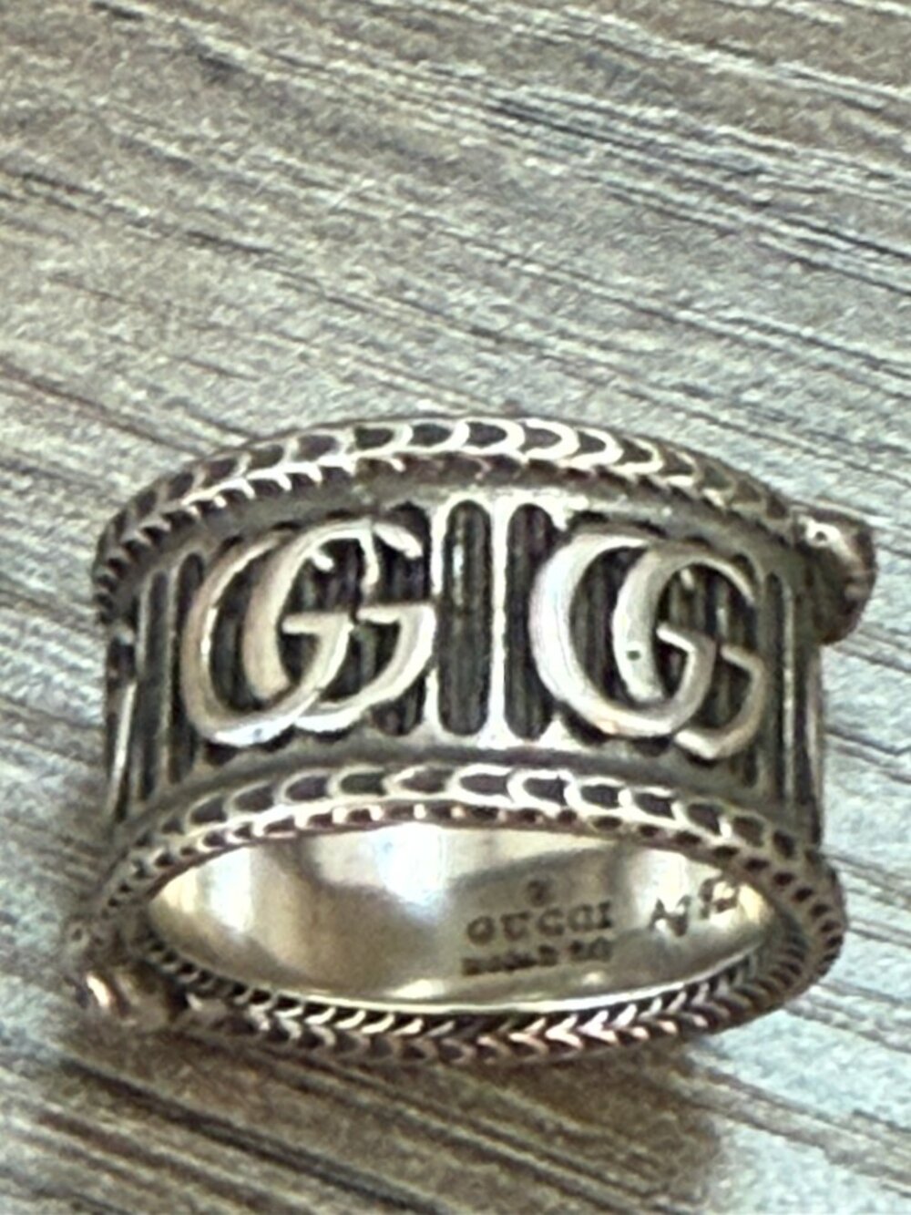 Gucci Double Snake Marmont Ring Sterling Silver 925